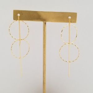 COPY - Double circle chain thread earrings